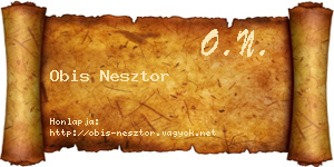 Obis Nesztor névjegykártya